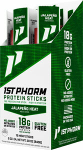 1ST PHORM PROTEIN BEEF STICKS - JALEPENO HEAT 15 STICKS