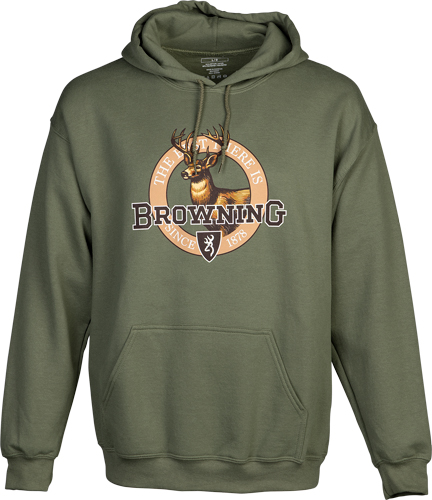 BROWNING HOODIE VINTAGE EMBLEM - WHITETIAL GREEN XXLARGE - Image 2