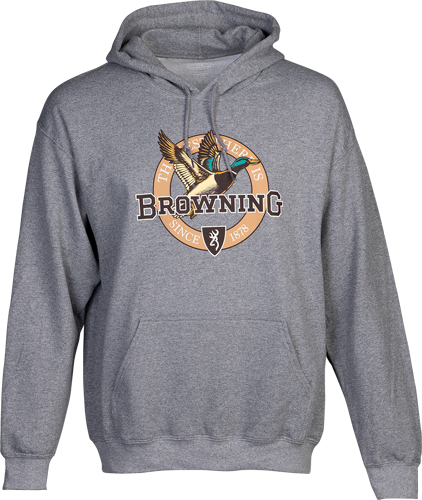 BROWNING HOODIE VINTAGE EMBLEM - GREENHEAD HEATHER GRAY XXLARGE - Image 2