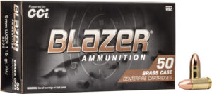 CCI BLAZER BRASS 9MM LUGER - 115GR FMJ 50RD 20BX/CS