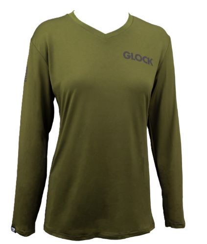 GLOCK LADIES PERFORMANCE LONG - SLEEVE SHIRT LG MILITARY GRN - Image 2