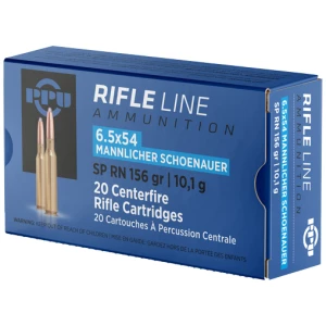 PPU 6.5X54 MANNLICHER SHONAUER - 156GR. JSP-RN 20RD 10BX/CS