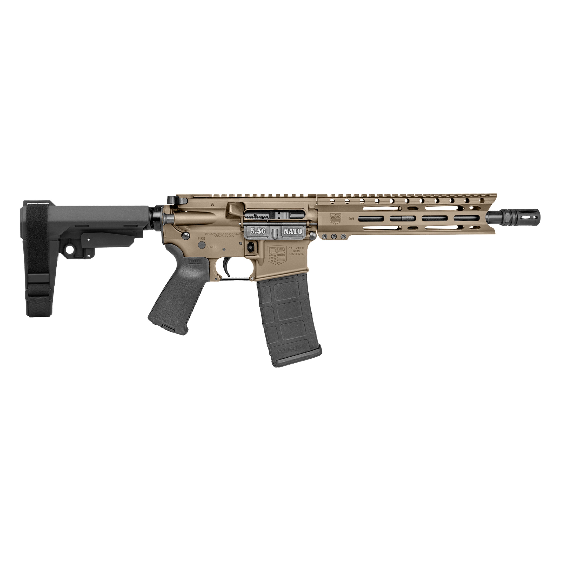 DIAMONDBACK FIREARMS DB-15 PIST 5.56MM FDE 10" SBA3