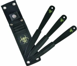 RUKO THROWNING KNIVES 3 PC - 7.38" CARBON STEEL CLAMSHELL
