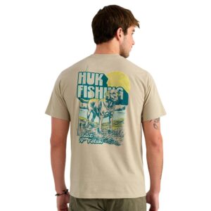 Huk Bait 'N Fetch Short Sleeve Tee River Rock Heather 2XL