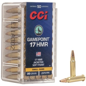 CCI .17 HMR GamePoint Rimfire Ammunition .17 HMR 20 gr JSP 2375 fps 50/ct