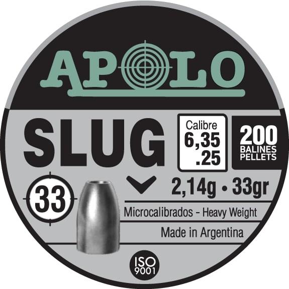 Hatsan Apolo Slug Air Rifle Pellets .25 Cal 33 gr 200/ct