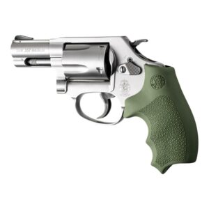 Hogue Overmolded Rubber Bantam Grip Closed Backstrap S&W Round Butt J-Frame Revolvers OD Green