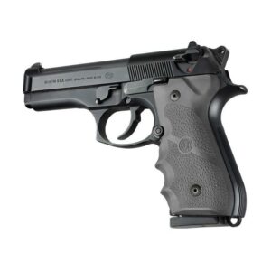Hogue Rubber Handgun Grips with Finger Grooves Slate Grey for Beretta 92/96