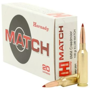 Hornady Match Rifle Ammunition 6mm Creedmoor 108 gr ELD 2660 fps 20/ct