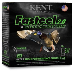 Kent Fasteel 2.0 Shotshells 12 ga 3-1/2" 1-3/8oz 1550 fps #BB 25/ct