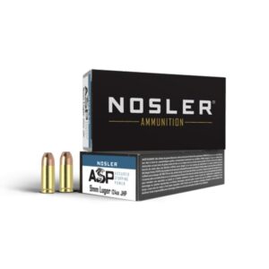 Nosler ASP Handgun Ammunition 9mm Luger 124 gr JHP 1150 fps 50/ct