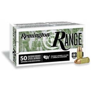 Remington Range Handgun Ammo 9mm Luger 124 gr FMJ 1110 fps 50/ct