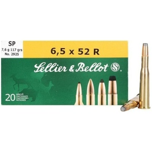 Sellier & Bellot Rifle Ammunition 6.5x52R 117 gr SP 775 fps - 20/box