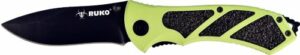 RUKO FOLDER 3.25" GREEN HANDLE - CLAMSHELL