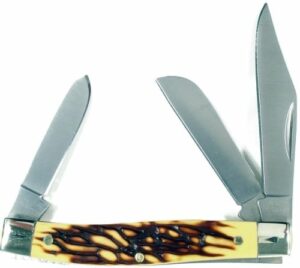 RUKO FOLDER 3.5" SIMULATED - DEER HORN HANDLE CLAMSHELL