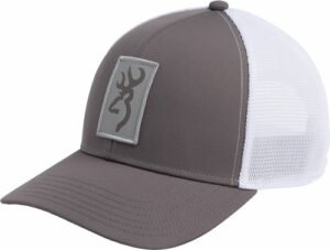 BROWNING CAP BEACON LOGO - GRAY W/RECTANGLE PATCH ADJ