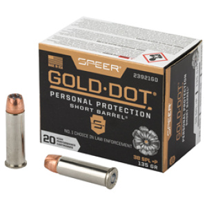 SPR GOLD DOT 38S+P 135G HP SB 20/200