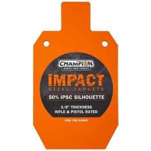 Champion Impact Steel Silhouette Target 50% IPSC Rifle Rated Orange