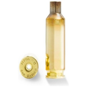 Alpha Munitions Ultra Premium Unprimed Brass Cartridge Cases 6mm Dasher Brass 100/ct