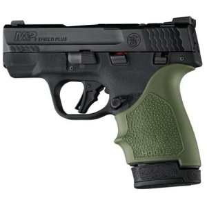 Hogue HandAll Beaver Tail Handgun Grip Sleeve S&W M&P 9 Shield Plus OD Green
