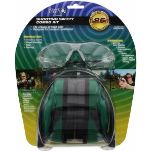 Howard Leight Shooting Sports Safety Combo Kit 25dB Ear Muffs with Clear Shooting Glasses