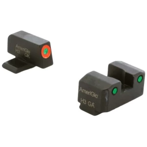 Ameriglo Trooper Tritium Handgun Sight Set for Sig with #8 Front and #8 Rear Green Rear Green with Orange Front