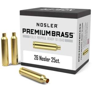 Nosler Unprimed Brass Rifle Cartridge Cases .26 Nosler 25/ct