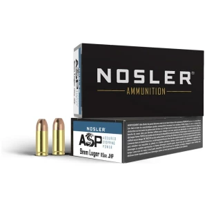 Nosler ASP Handgun Ammunition 9mm Luger 115 gr JHP 1170 fps 50/ct