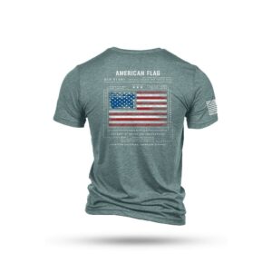 Nine Line American Flag Schematic Short Sleeve Shirt Denim XL