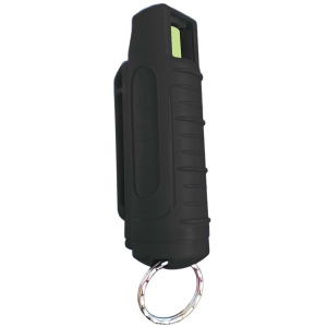 Personal Security Products Blue Heat Pepper Spray Canister with Case and Key Ring 1/2 oz Black