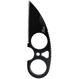 SOG Knives Snarl Blackout Fixed Blade Knife 2.3" Sheepsfoot Blade Black
