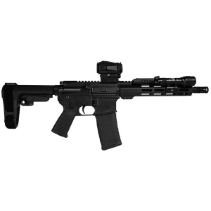 Shark Coast Midnight AR Pistol Bundle 5.56mm 30rd Magazine 10.5'' Threaded Barrel Vortex Sparc Red Dot Streamlight ProTac SBA3 Brace