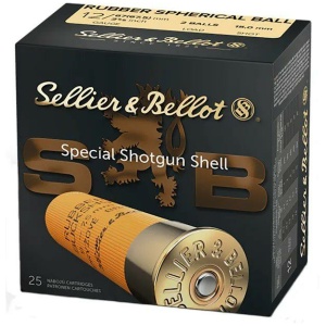 Sellier & Bellot Rubber Buckshot 12 ga 2-3/4" 2 ball Rubber 25/ct