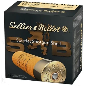 Sellier & Bellot Rubber Buckshot 12 ga 2-3/4" 2 ball Rubber 25/ct