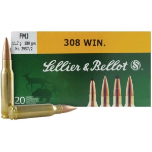 Sellier & Bellot Rifle Ammunition .308 Win 180 gr FMJ 20/ct