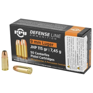 PPU 9MM JHP 115GR 50/1000