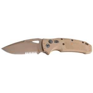HOGUE K320A M17 3.5" AUTO FLDR - DROP POINT BLADE POLY TAN