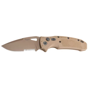 HOGUE K320A M17 3.5" AUTO FLDR - DROP POINT BLADE POLY TAN