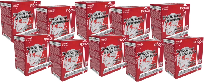 FIOCCHI 12GA 2.75" 1-1/8OZ - #7.5 1165FPS 250RD CASE LOT
