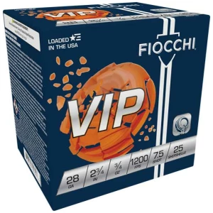 FIOCCHI VIP 28GA 2.75" 3/4OZ - #7.5 1200FPS 250RD CASE LOT