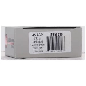 UNDERWOOD 45 ACP 230GR JHP - 20RD 10BX/CS