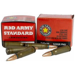 RED ARMY 7.62X39 122GR FMJ - STEEL LAQUERED 20RD 50BX/CS