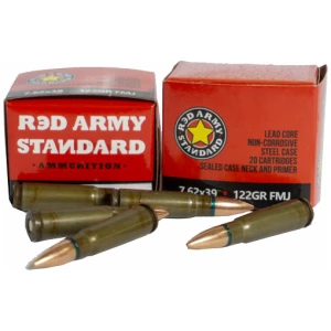 RED ARMY 7.62X39 122GR FMJ - STEEL LAQUERED 20RD 50BX/CS