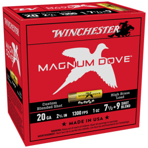 WINCHESTER MAGNUM DOVE 20GA - 2.75" 1OZ #7.5&9 25RD 10BX/CS