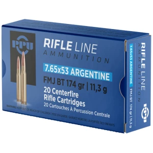 PPU 7.65X53 ARGENTINE MAUSER - 174GR FMJ 20RD 10BX/CS