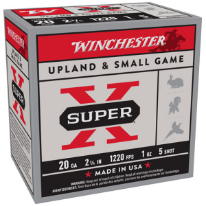 WINCHESTER SUPER-X 20GA 2.75" - 1OZ #5 1220FPS 25RD 10BX/CS
