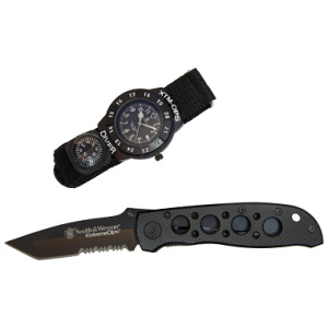 CBG S&W EXTREME OPS KNIFE/WATCH BLK