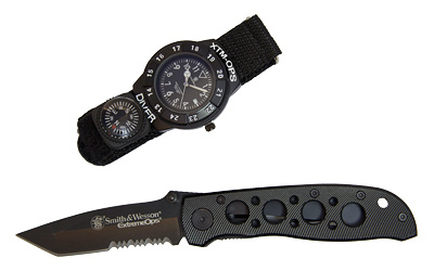 CBG S&W EXTREME OPS KNIFE/WATCH BLK