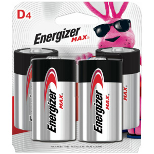 ENERGIZER MAX BATTERIES D - 4-PACK